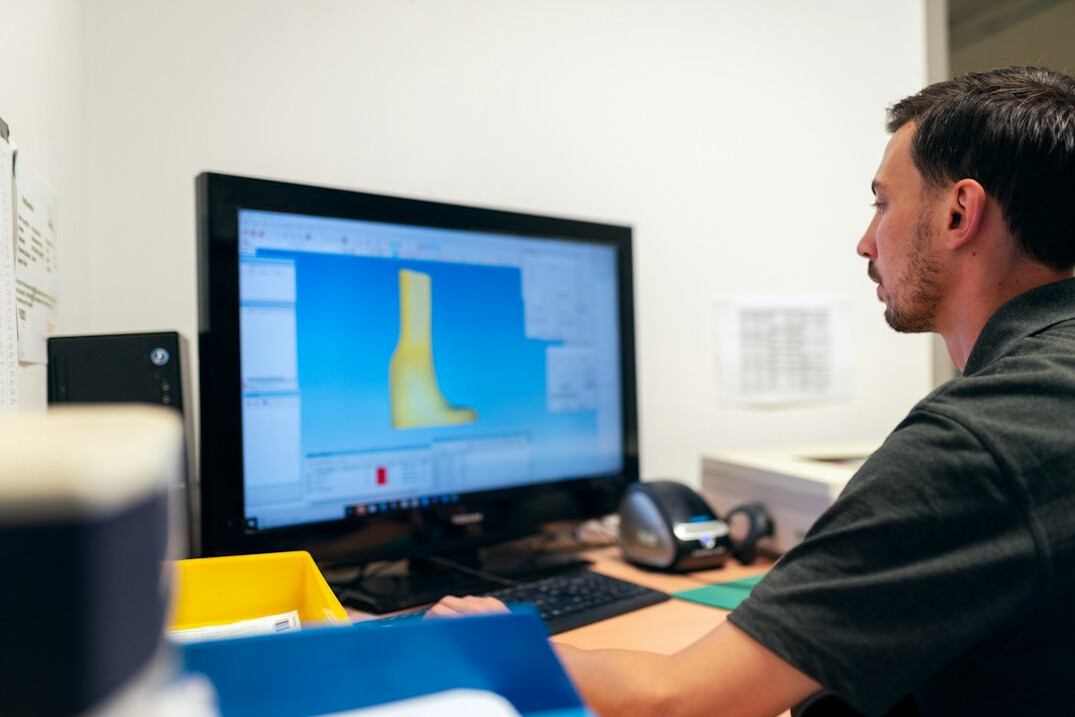 researcher analyzing data on computer